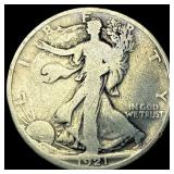 1921-D Silver Walking Liberty Half Dollar LIGHTLY