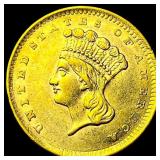 1856 Gold $1 Indian Head Type 2 CLOSELY UNCIRCULAT