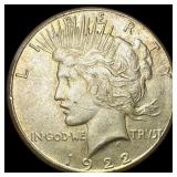 1922-S Silver Peace Dollar NEARLY UNCIRCULATED