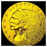 1915 Indian Head Gold $2.5 Quarter Eagle CHOICE AU