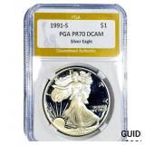 1991-S Silver Eagle PGA PR70 DCAM