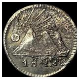 1842/29 Central American Republic Silver 1/4 Real