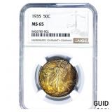 1935 Walking Liberty Half Dollar NGC MS65