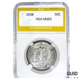1938 Walking Liberty Half Dollar PGA MS65