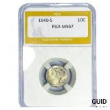 1940-S Mercury Silver Dime PGA MS67