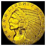 1910 Indian Head Half Eagle $5 Gold CLOSELY UNCIRC