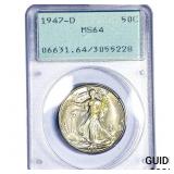 1947-D Walking Liberty Half Dollar PCGS MS64