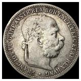1893 Austria Silver 1 Corona NEARLY UNCIRCULATED