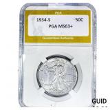 1934-S Walking Liberty Half Dollar PGA MS63+