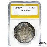 1902-O Morgan Silver Dollar PGA MS64