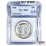 1936 Long Island Half Dollar ICG MS63