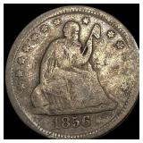 1856-O Silver Seated Liberty Quarter NICELY  CIRC