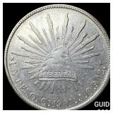 1901 Mexico Silver 1 Peso NEARLY UNCIRCULATED
