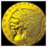 1914 Indian Head Gold $2.50 Quarter Eagle CLOSELY