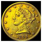 1895 Liberty Head Half Eagle $5 Gold CHOICE AU