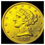 1883 Liberty Head Half Eagle $5 Gold CHOICE AU