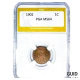 1902 Indian Head Cent PGA MS64
