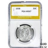 1938 Walking Liberty Half Dollar PGA MS67