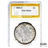 1880-O Morgan Silver Dollar PGA MS64