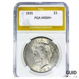 1935 Silver Peace Dollar PGA MS64+