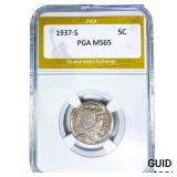 1937-S Buffalo Nickel PGA MS65