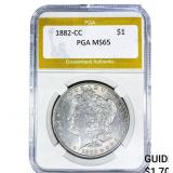 1882-CC Morgan Silver Dollar PGA MS65