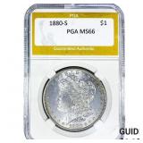 1880-S Morgan Silver Dollar PGA MS66
