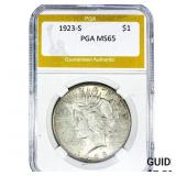 1923-S Silver Peace Dollar PGA MS65