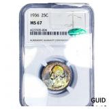 1936 CAC Washington Silver Quarter NGC MS67