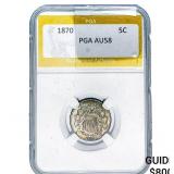 1870 Shield Nickel PGA AU58