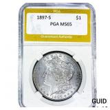 1897-S Morgan Silver Dollar PGA MS65