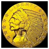 1909 Indian Head Half Eagle $5 Gold CHOICE AU