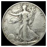 1938-D Silver Walking Liberty Half Dollar  NEARLY