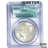 1881-S Morgan Silver Dollar PCGS MS64