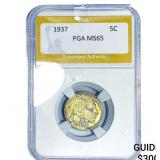 1937 Buffalo Nickel PGA MS65