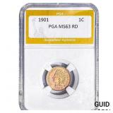 1901 Indian Head Cent PGA MS63 RD