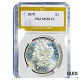 1878 Morgan Silver Dollar PGA MS63 PL