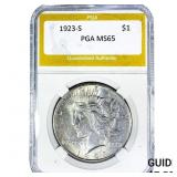 1923-S Silver Peace Dollar PGA MS65