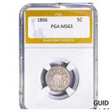1866 Shield Nickel PGA MS63