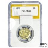1937 Buffalo Nickel PGA MS65