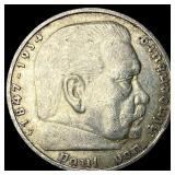 1938F Germany Silver 5 Reichsmark