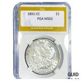 1891-CC Morgan Silver Dollar PGA MS62