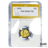 1916 Mercury Silver Dime PGA MS66 FSB