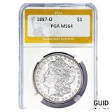 1887-O Morgan Silver Dollar PGA MS64