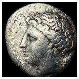 Greek Bruttium Terina 300 BC Silver Drachm