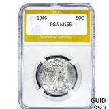 1946 Walking Liberty Half Dollar PGA MS65