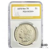 1878 Rev 79 Morgan Silver Dollar PGA MS64+