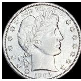 1903-S Silver Barber Half Dollar CHOICE AU