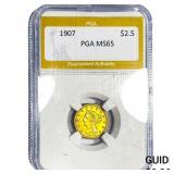 1907 $2.50 Gold Quarter Eagle PGA MS65
