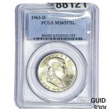 1963-D Franklin Half Dollar PCGS MS65 FBL